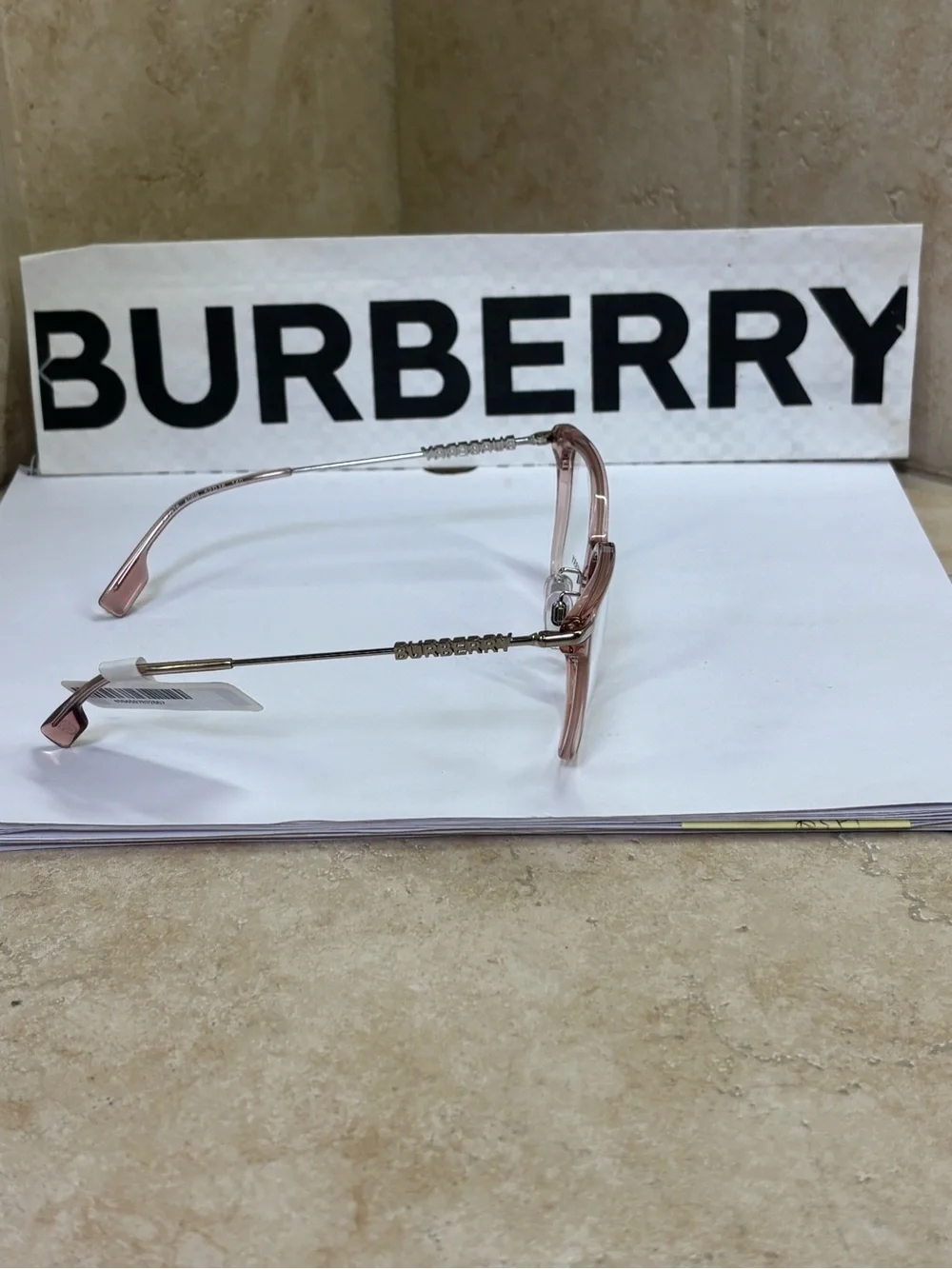 New Old Stock Burberry BE2376 4069 Blush Pink Square Optical Frames